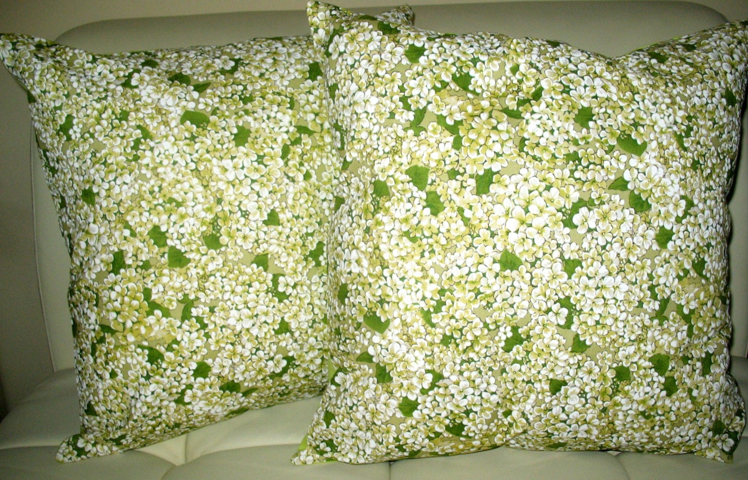 Free US shipping Trendy Designer SET of Two 18x18 Pillow Covers Zipper Closure Michael Miller Morning Flower Garden