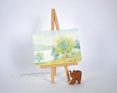 ACEO Original watercolor painting - A place to read