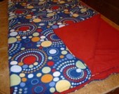 Fleece Reversible Blanket - 60inch by 90 inch - Blue and Red