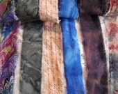 Assortment of 6 Hand Stripped Fabric Ribbon