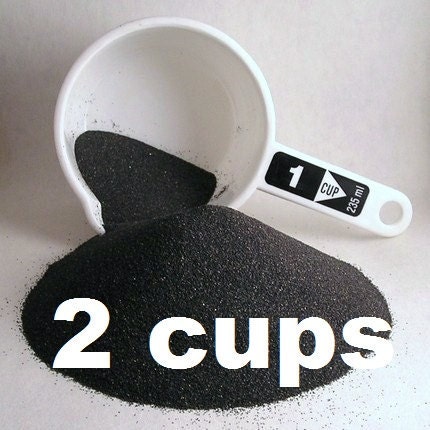 Emery Sand Powder for Pin Cushions - Two Cups - an abrasive that keeps pins sharp - make your own emery pincushions