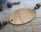 Lolth's Web Bracelet ... Sculpted Bronze Spiderweb Bracket in Burgundy