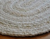Off White Rag Rug - 4 ft x 2.5 ft