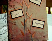 Handmade BIRTHDAY or NOTE CARD, Laughter, Love, Happiness