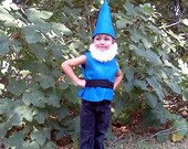 Gnomeo Costume faux fur beard felt belt vest and hat