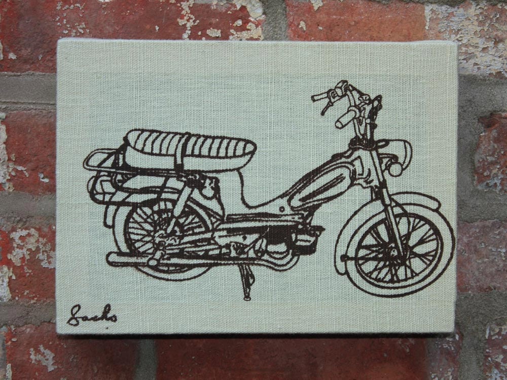 Moped Wall Hanging - Brown/Light Green