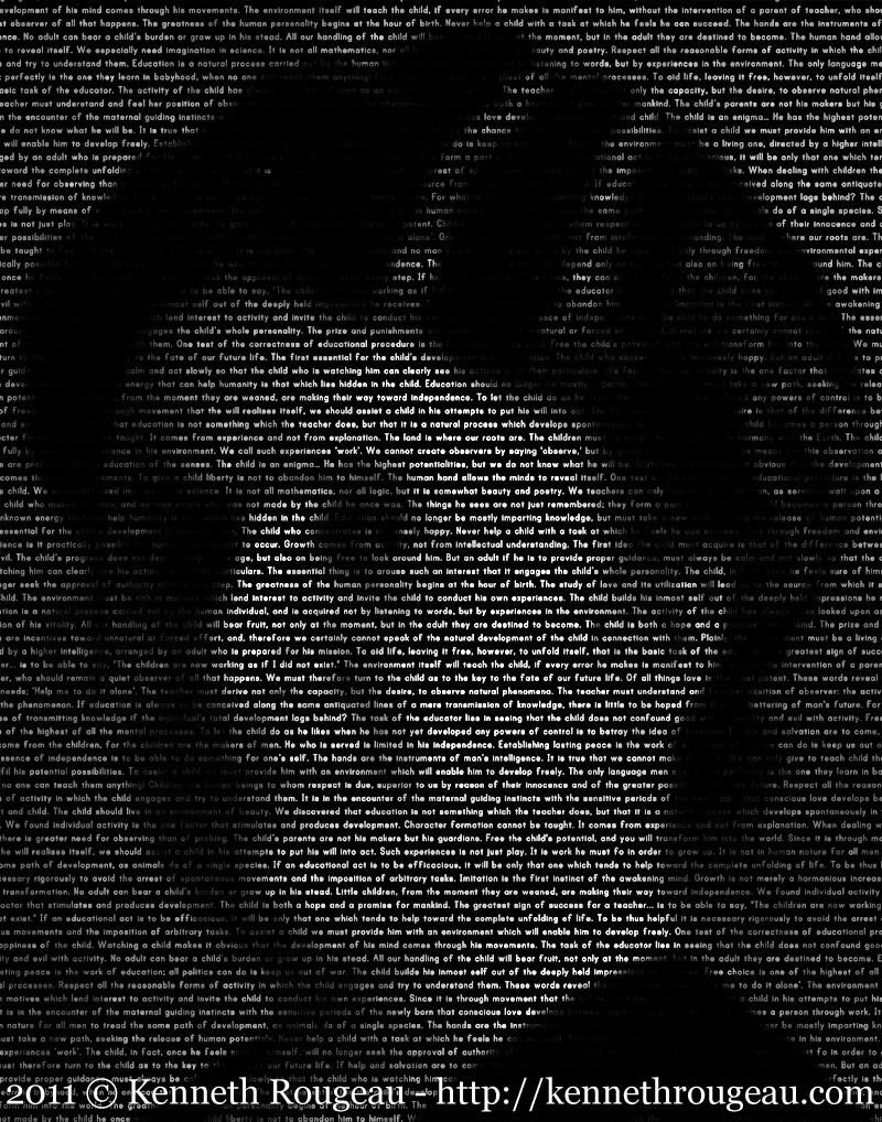 Maria Montessori - 11x14 Typographical Portrait Fine Art Print