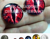 16mm Evil Red Dragon Handmade Glass Taxidermy Eyes Cabochons for Steampunk Jewelry and Pendant Making