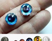 20mm Bright Blue Eyes Handmade Glass Taxidermy Doll Eyes Cabochons for Steampunk Jewelry and Pendant Making