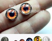 12mm Fire Eyes Handmade Glass Taxidermy Doll Eyes Cabochons for Steampunk Jewelry and Pendant Making