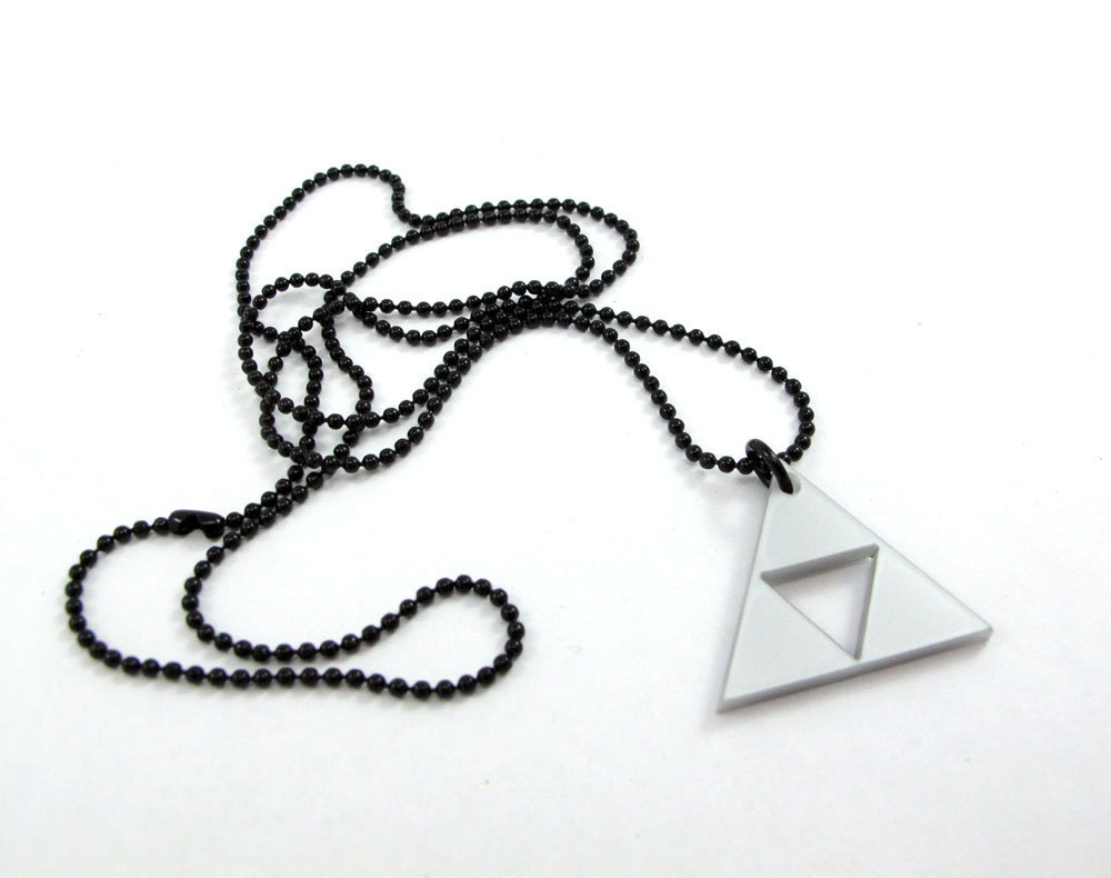 Legend of Zelda Triforce Small Necklace - Silver acrylic