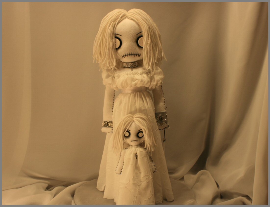 OOAK Spooky Ghost Halloween Rag Doll Creepy Gothic Folk Art By Jodi Cain