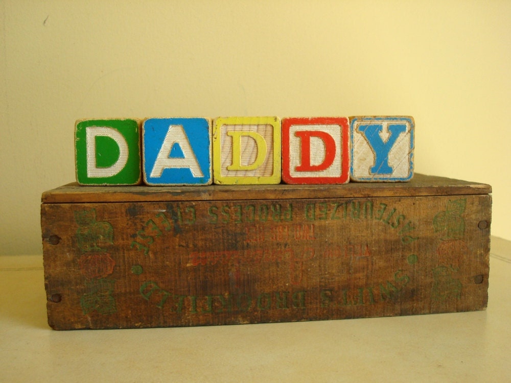 Daddy children's wooden blocks