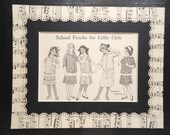 1914 Pattern Illustrations, Children's Frocks, Matted and ready to Frame