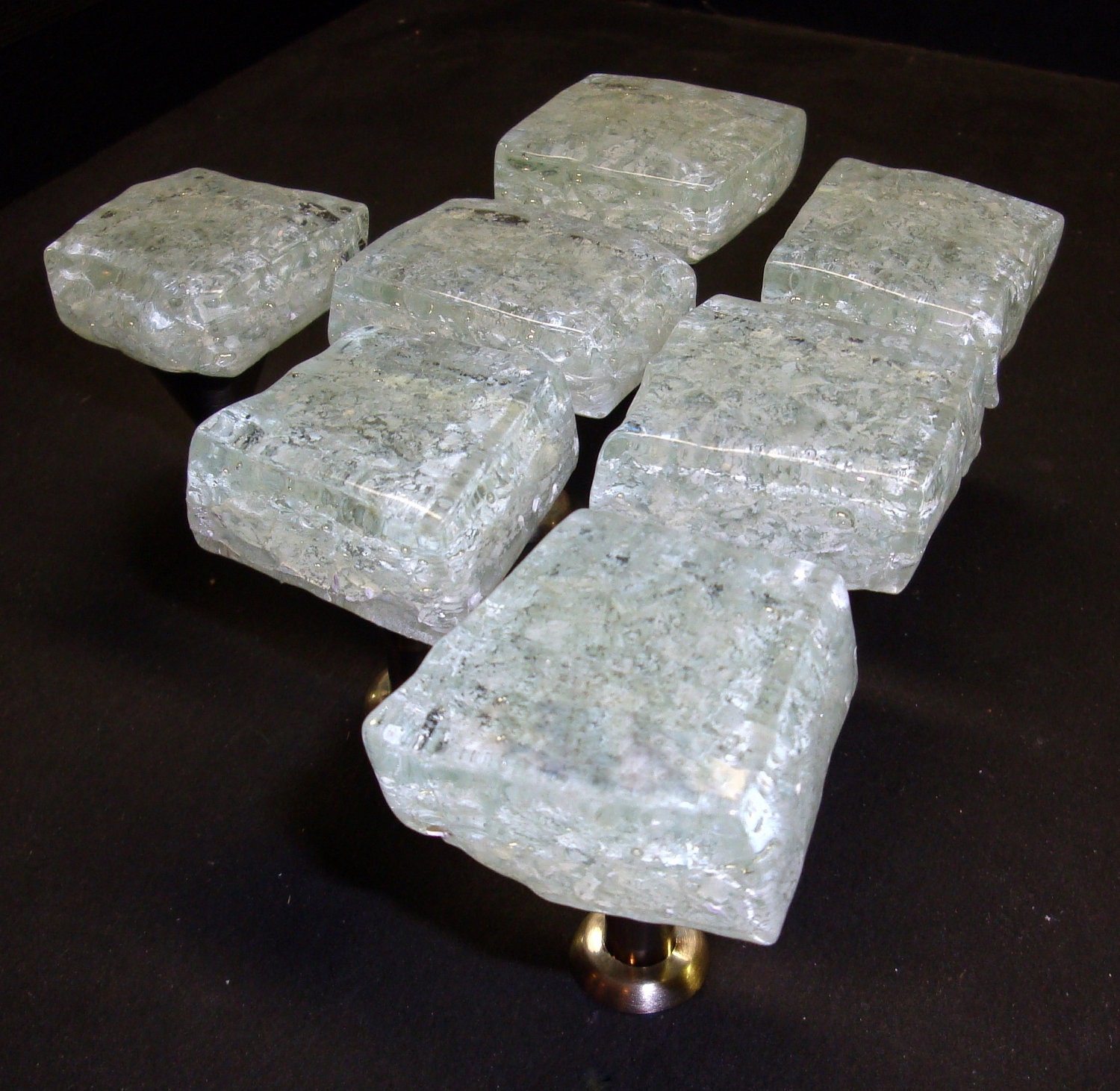 Fused Glass Cabinet Knob Drawer Pull Hardware