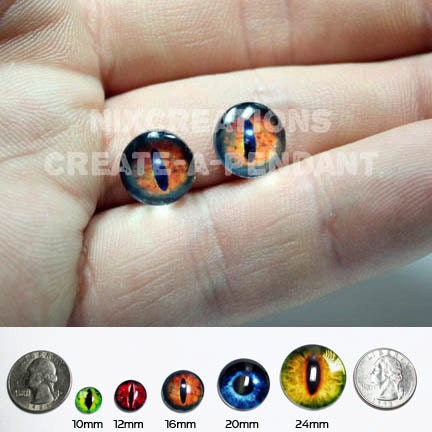12mm Glass Sauron's Eye from Lord of The Rings Taxidermy Eyes Cabochons for Steampunk Jewelry Pendant Ring Making