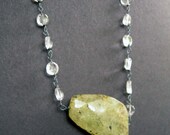 Prehnite and White Quartz Necklace