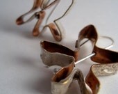 Fall Stars Brass and Silver Earrings