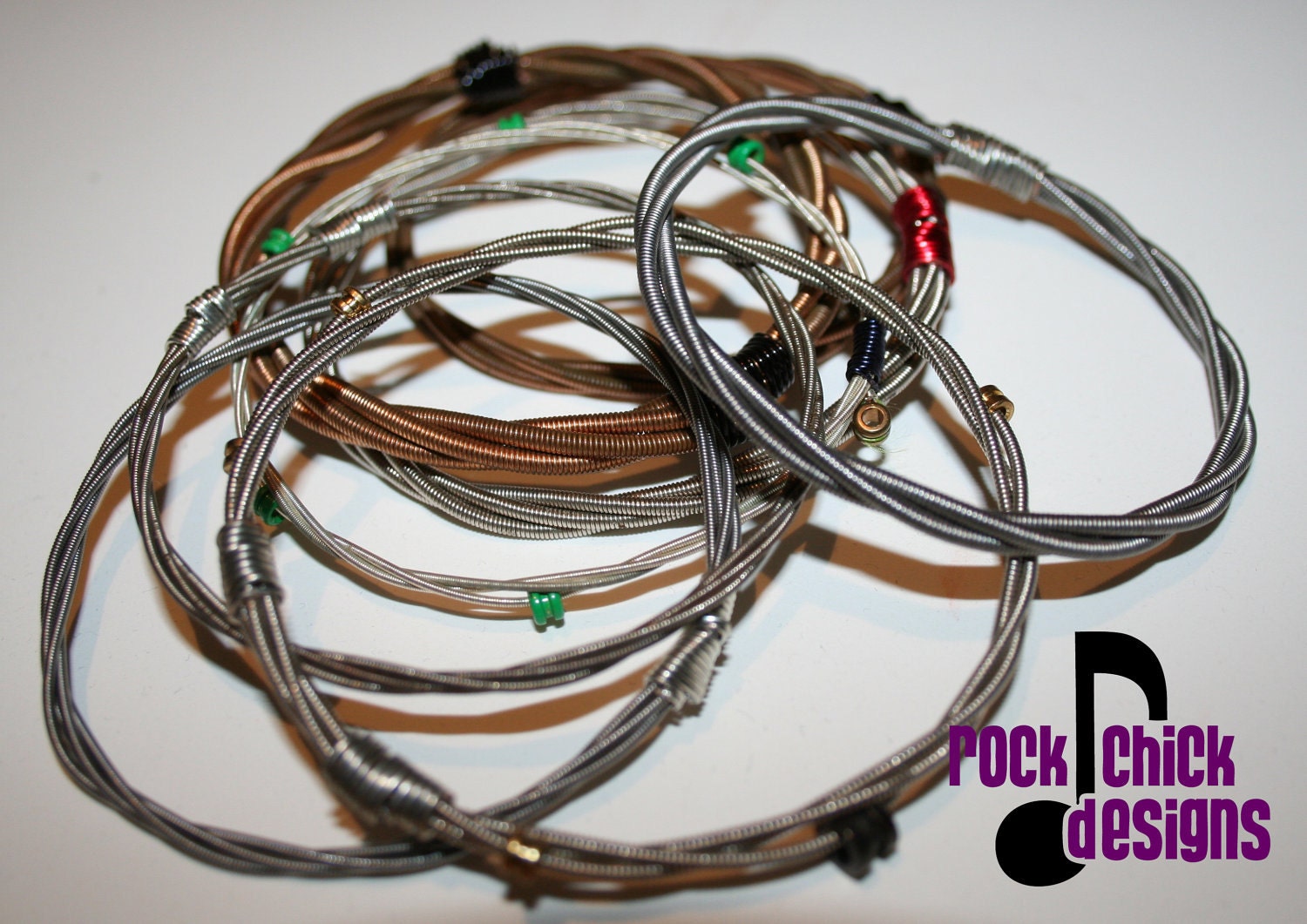 Guitar String Bangle Bracelet - dainty - Super cute in multiples