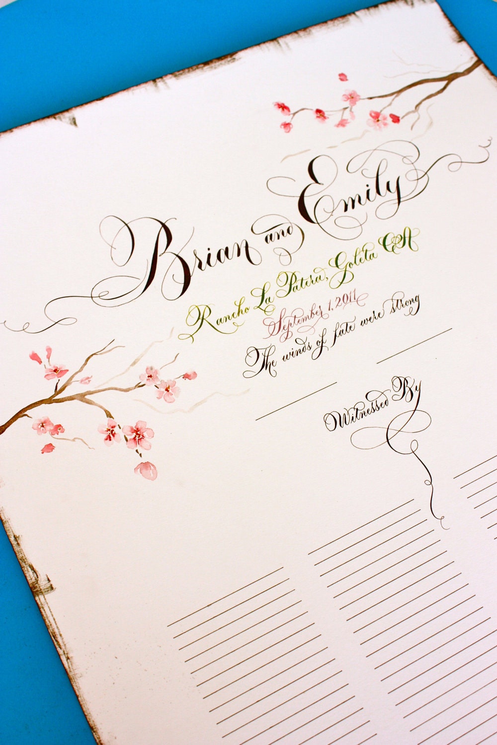 Custom Wedding Guest Sign-In Scroll - as seen in BRIDES