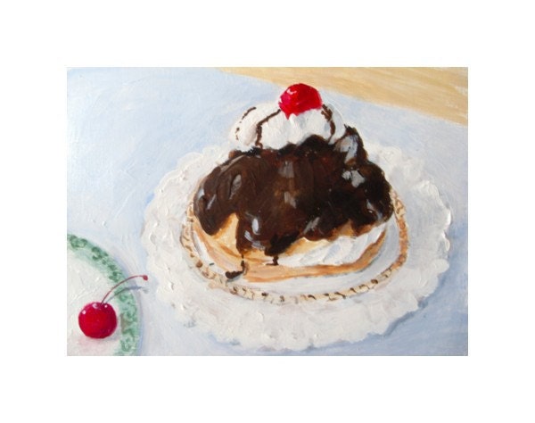 CREAM PUFF DESSERT Original Painting by Rodriguez