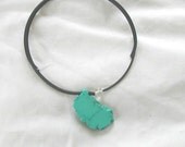 CHOKER - turquoise, rock crystal neckwrap