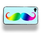 Rainbow Mustache - Apple iPhone 4 or 4S Custom Case by ZERO GRAVITY