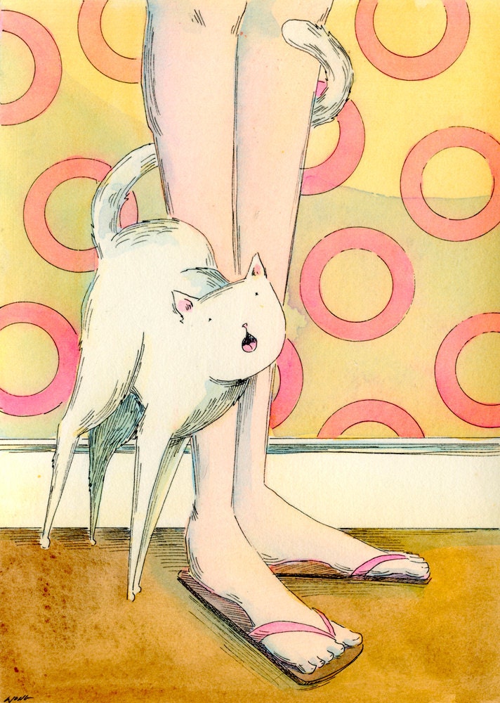 Original 5x7 Painting -- Hey, I'm down here