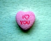 I Heart You Pink Candy Heart Art Photograph, 5x7