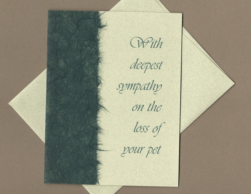 Handmade Pet Sympathy Card - With Deepest Sympathy on the loss of your pet