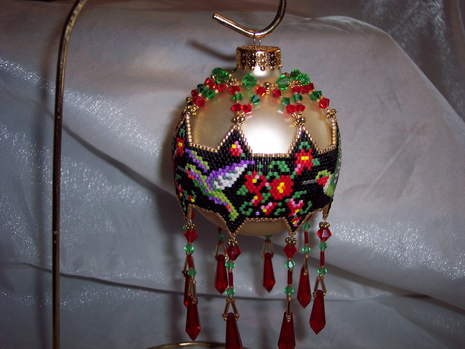 Beaded Hummingbird Ornament
