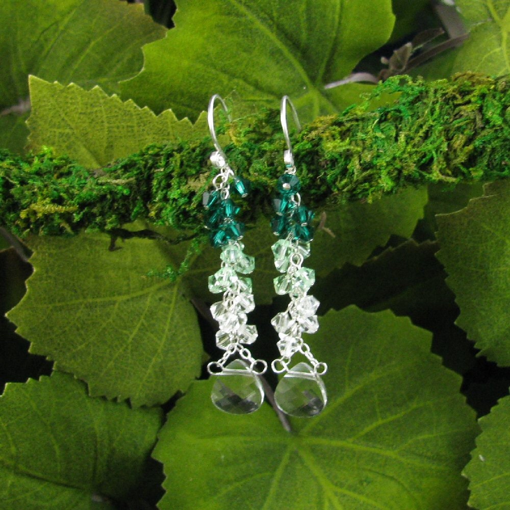 Crystal Dangle Earrings:  "Ivy Icicles"