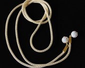 Gold Lariat Necklace Crystal Disco Balls
