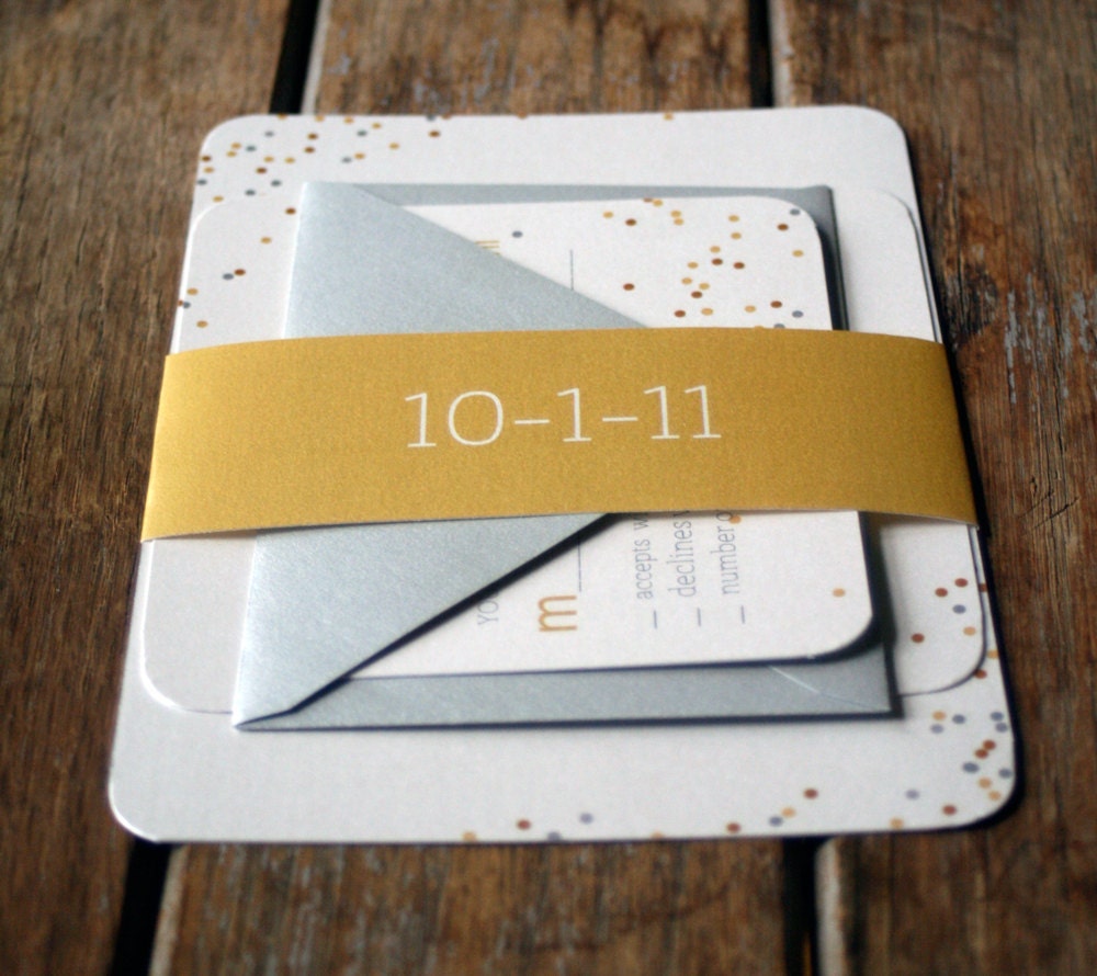 Modern Wedding Invitation: Confetti Wedding Invitations