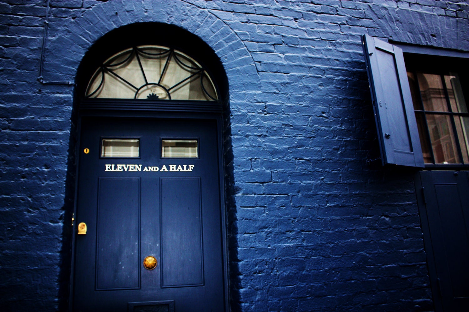 London Travel Photography: Blue Door - Eleven and a Half, London, England - 8x10 Print - PhotoLarks