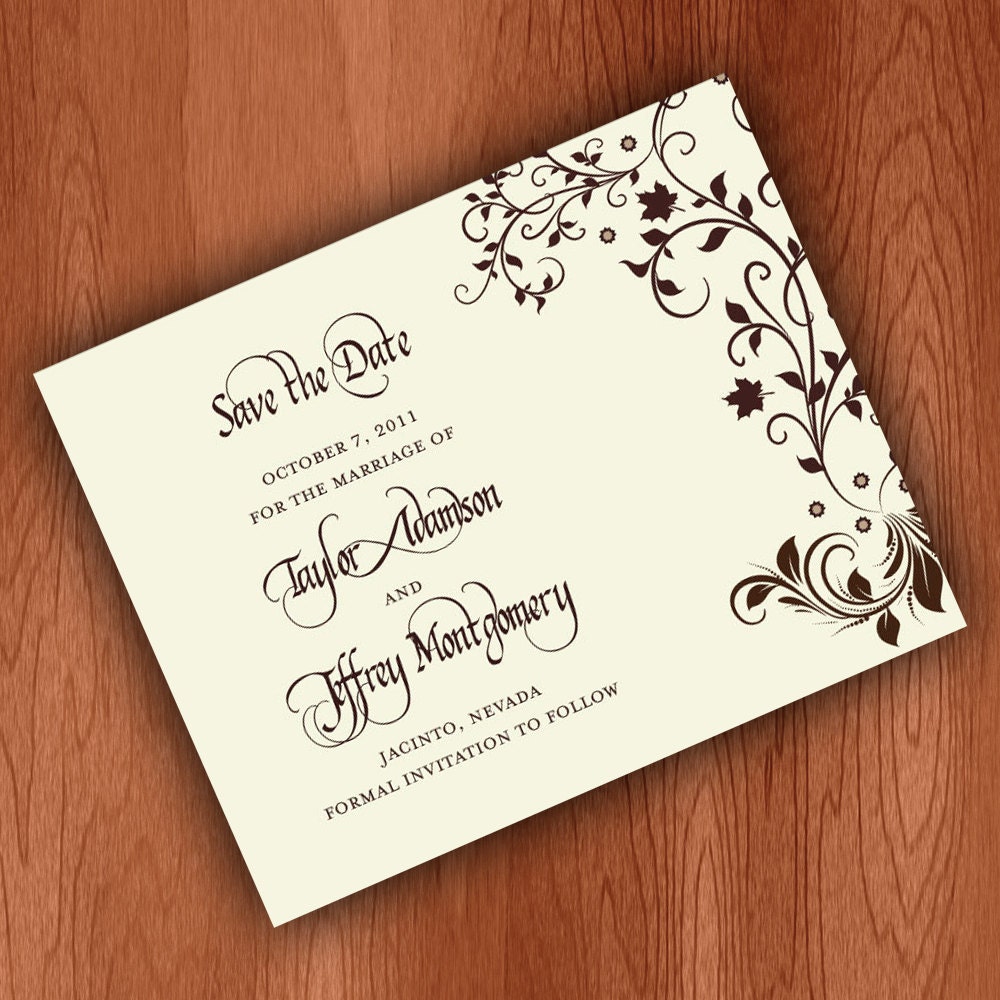 Vintage Save The Date Cards with Timeless Design