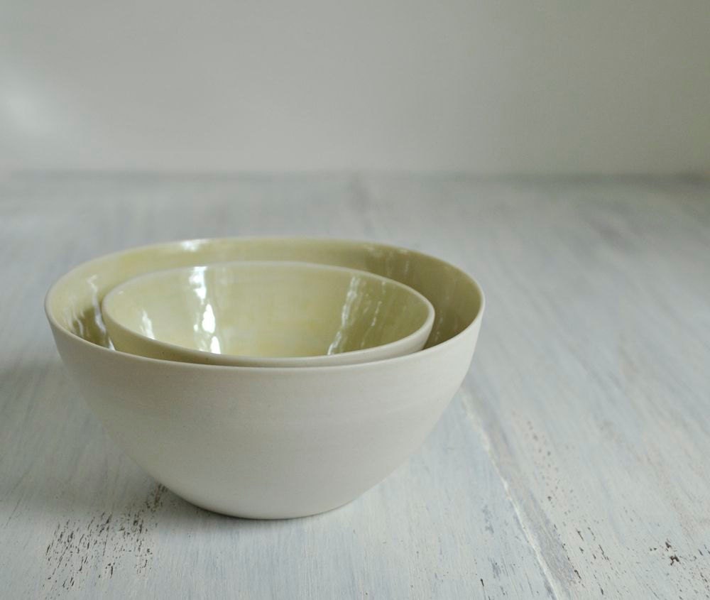 Mustard Yellow Pottery Bowls