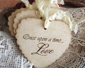 Wedding Tree Wish Tags Heart Shaped Handmade by avintageobsession on etsy