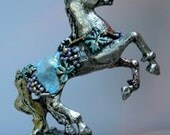 Painted Grape Garland Rearing Horse Bottle Stopper