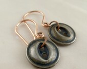 Vintage Metal Uniform Button Earrings