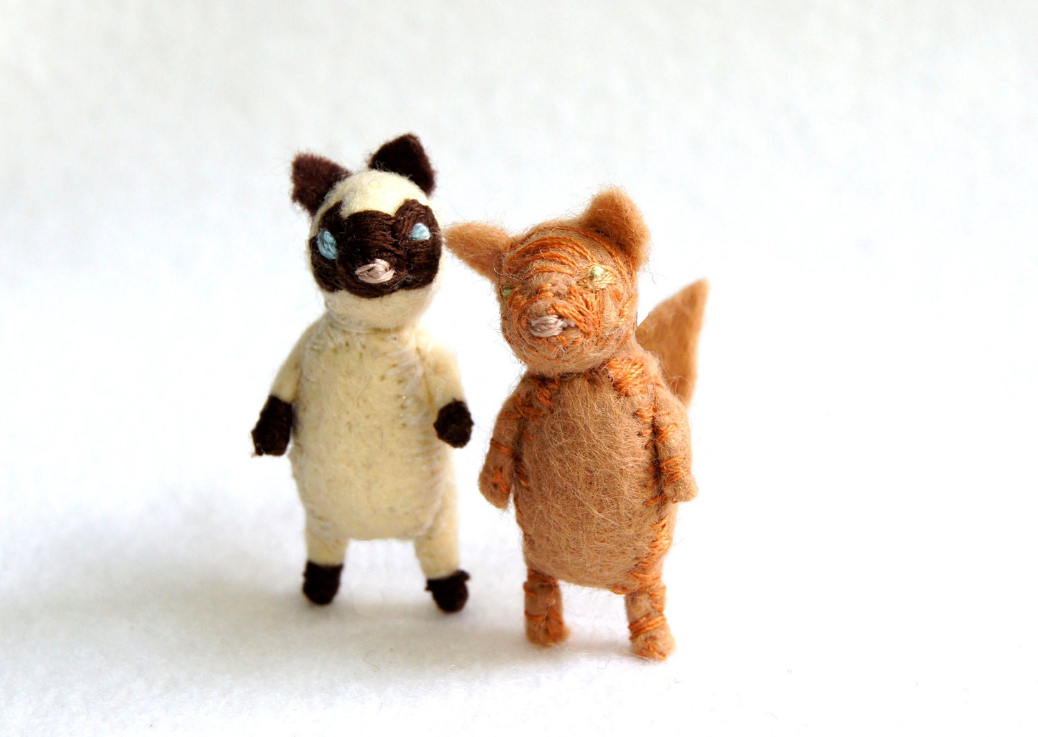 bad ass alley cat  -  siamese -  felt cat brooch