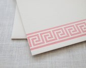Greek Key Letterpress Stationery - Set of 6 Flat Notes