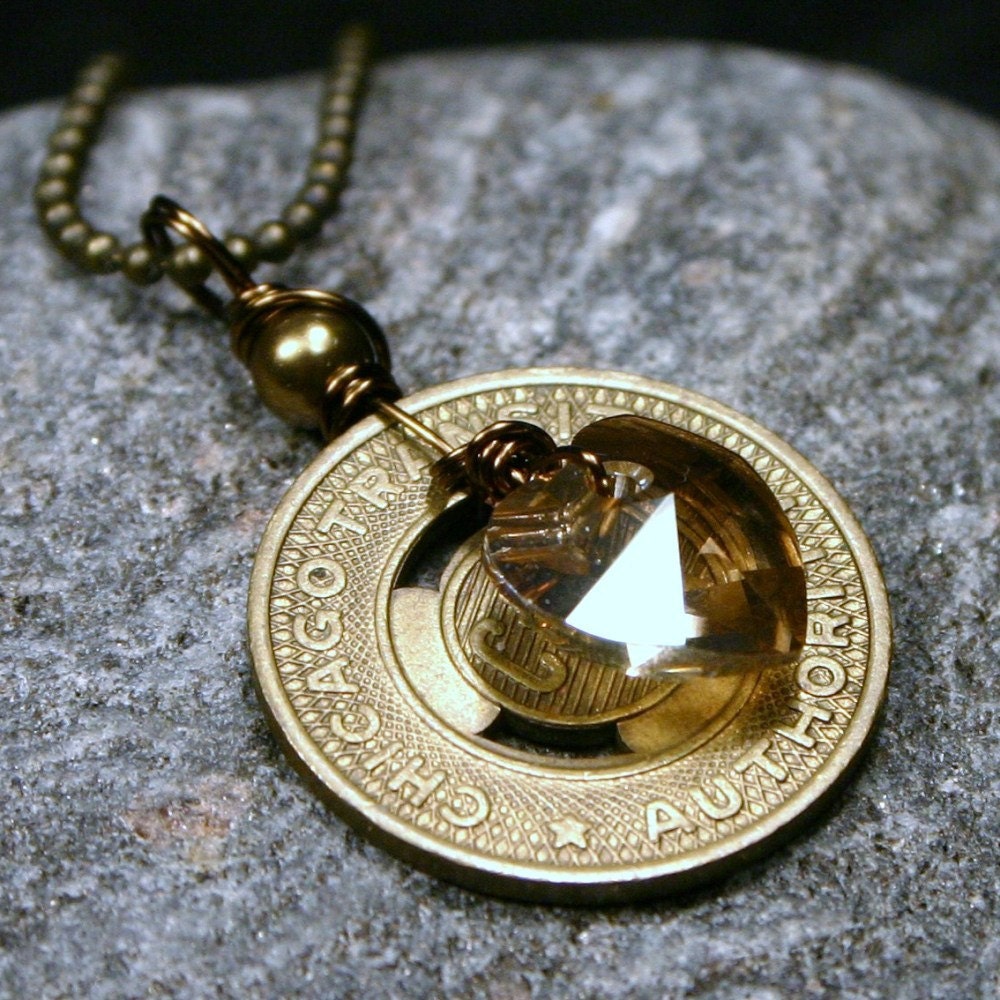 Chicago, IL Subway L Token ... Necklace ... My Kind of Town
