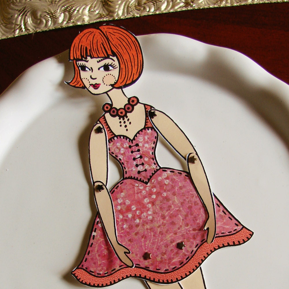 Original Fully Assembled Articutlated Rory the Redhead Paper Doll