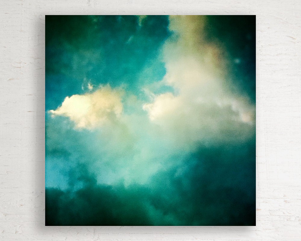 Dreamy Clouds // Reclaimed Wood Art Block // 5 x 5