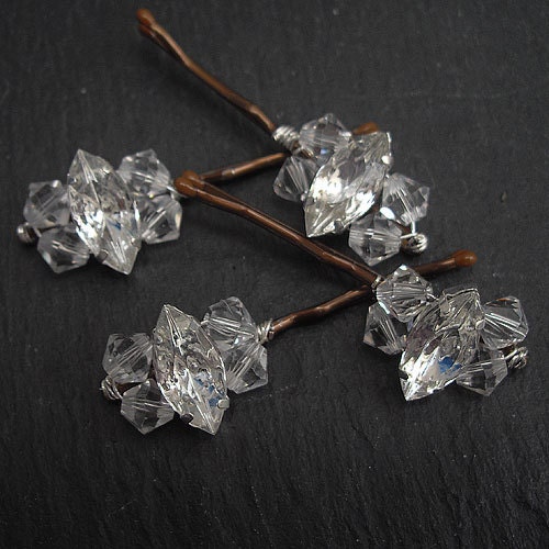 Crystal Bobby Pins, Wedding Hair Accessories - Diamante and Crystal Hair Grips, Sparkly hair accessories