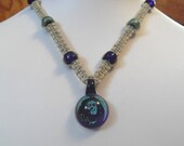Bob Marley Dichroic Glass Hemp Necklace