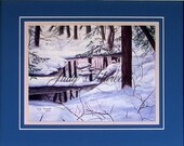 Winter Landscape, Winter Reflections 16 x 20 matted print Judy Filarecki