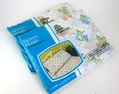 15% Off Storewide Sale // JCPenney Faux Cross Stitch Twin Sheet Set 70s / NOS