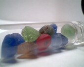 Genuine Beach sea glass jewelry bottle with bonfire sea glass with charm handmade necklace